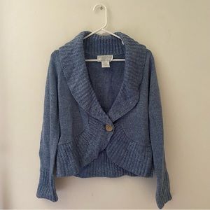 Cozy Season 🍂 | United States Sweater | Blue Knit Cardigan Sweater